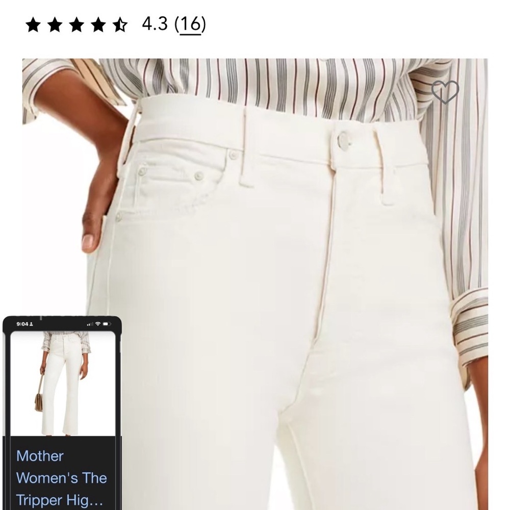 MOTHER High Rise White Jeans